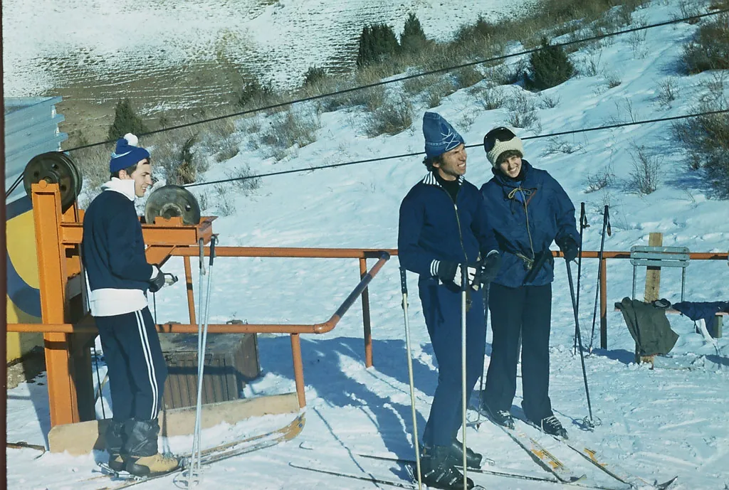 Soviet skiers at the Kashka-Suu ski base