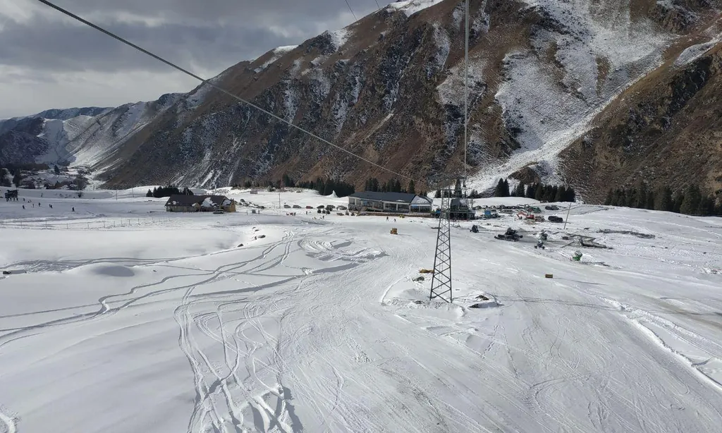 View of the Ak-Tyuz ski trail in Kyrgyzstan