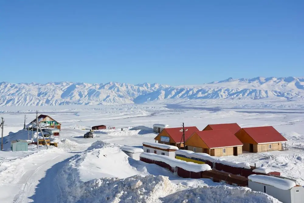 Too-Ashuu ski base in Kyrgyzstan in winter